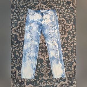Woman's Premium Cotton Estillio Blue & White Wash Jeans by Kancan Sz 13/30